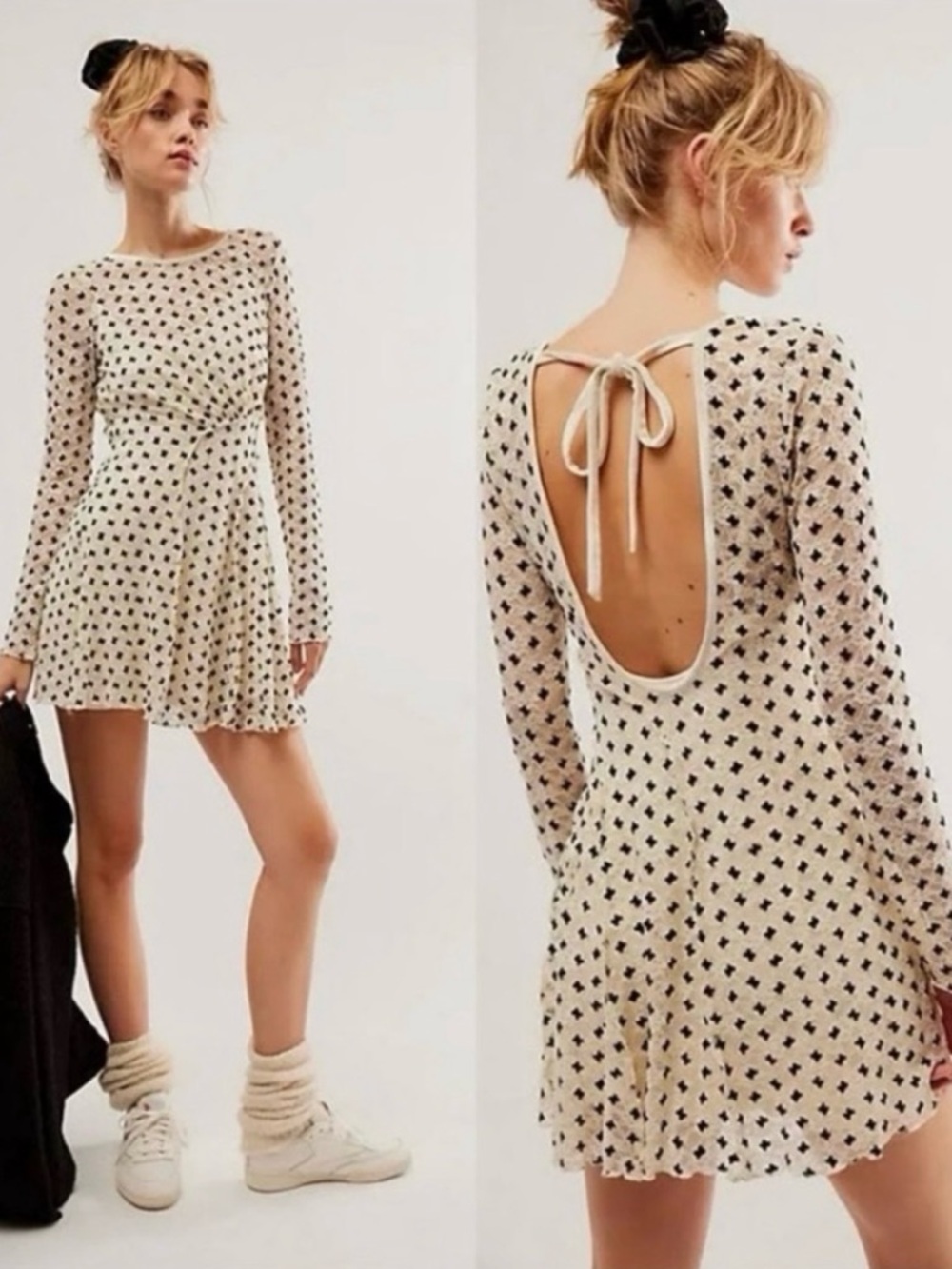 Free People Cream Mini Dress